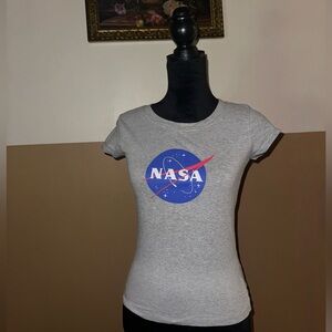 Gray Fitted Cap Sleeve T-Shirt